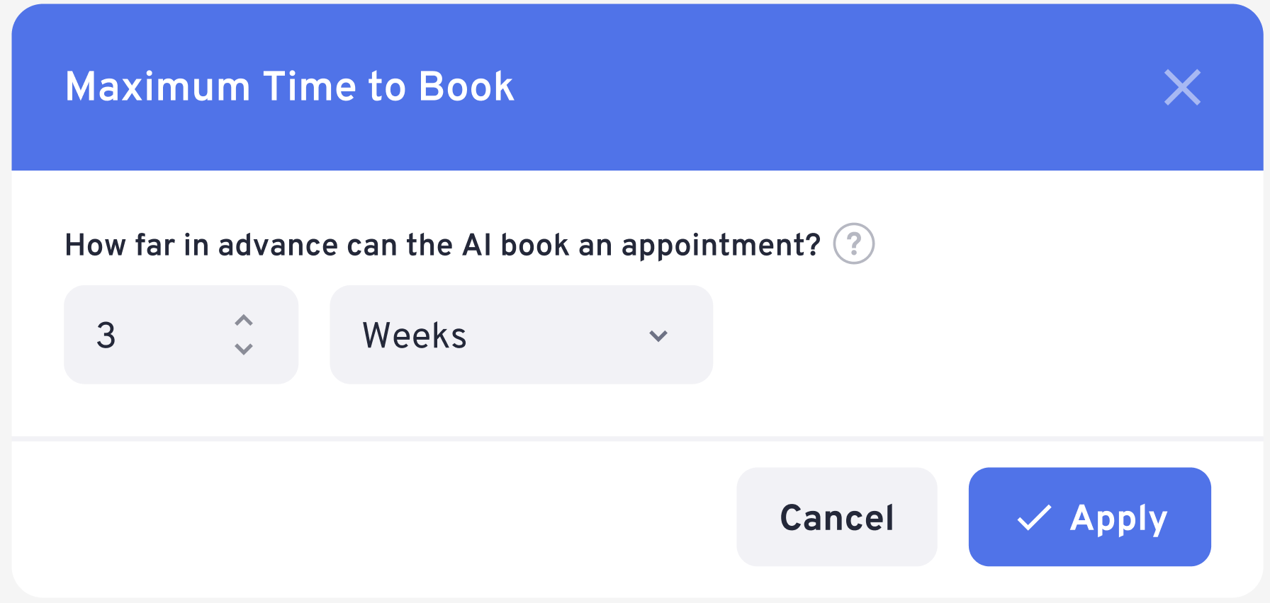 Configuring Maximum Time to Book